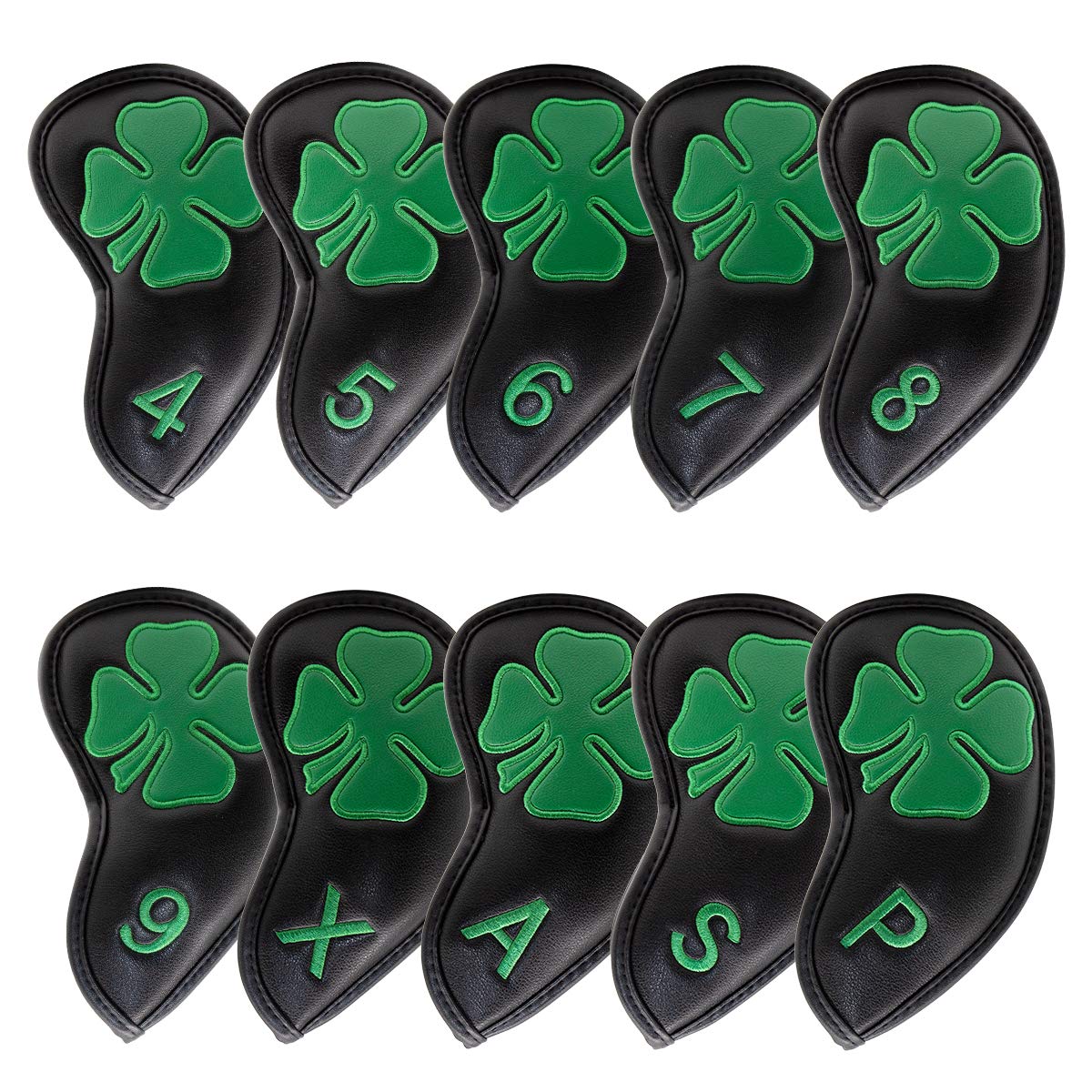 Golf Club Iron Set - Golf Iron Head Covers Black Lucky