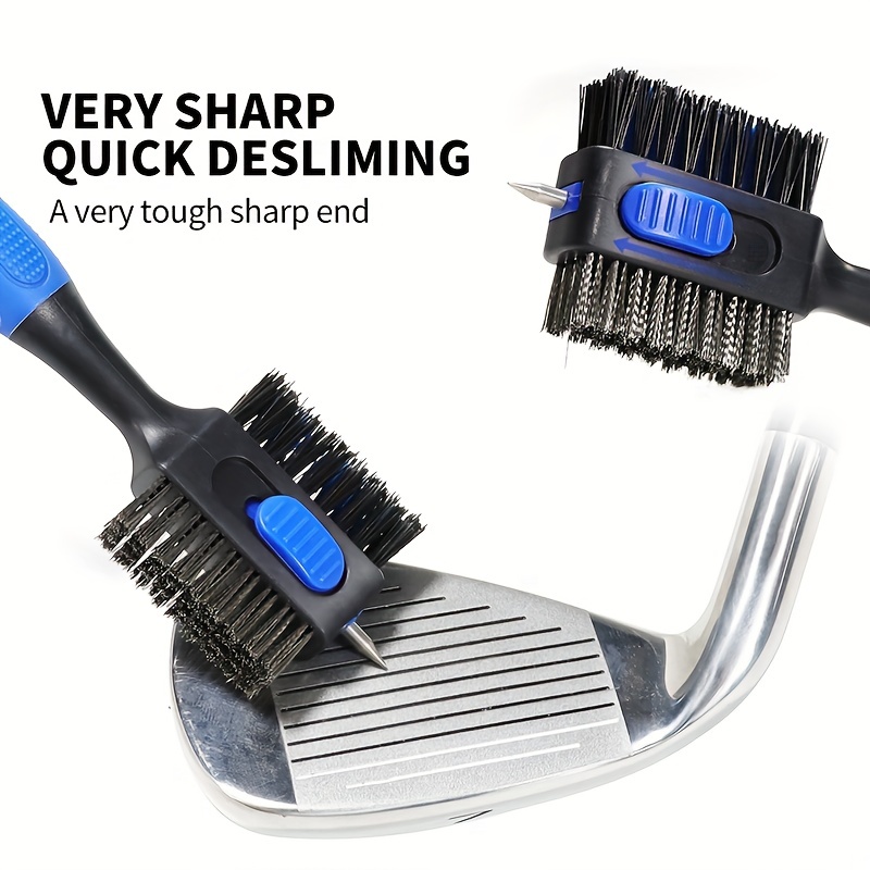 Golf Equipment To Improve Your Game - Dual-Sided Golf Club Cleaning Brush Retractable